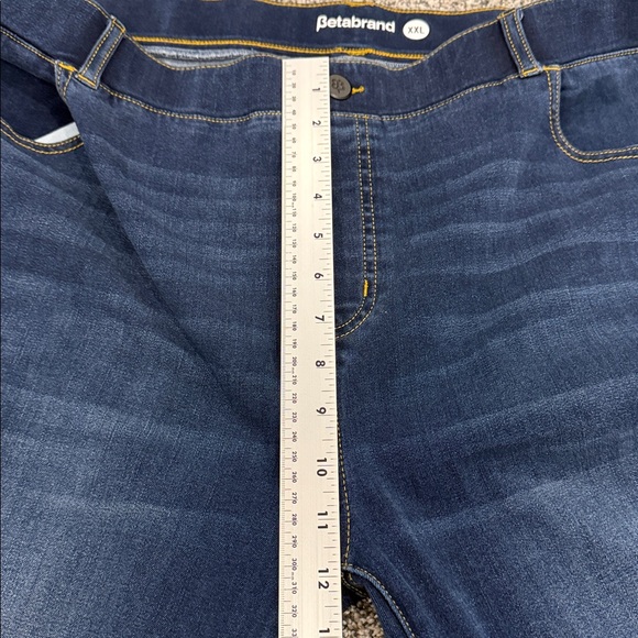 Betabrand Yoga Denim Classy Dark Blue Pull On Stretch Boot Cut Plus Size XXL - Picture 10 of 11